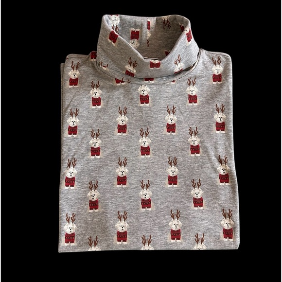 Woman’s dog print turtleneck shirt - Picture 1 of 6